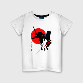 Детская футболка хлопок с принтом ЕВА-02 | RED SUN в Кировске, 100% хлопок | круглый вырез горловины, полуприлегающий силуэт, длина до линии бедер | anime | eva | evangelion | nerv | аниме | анимэ | ева | евангилион | нерв | роботы | рэй | синдзи | япония