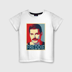 Детская футболка хлопок с принтом Freddie в Кировске, 100% хлопок | круглый вырез горловины, полуприлегающий силуэт, длина до линии бедер | alternative | metall | music | queen | qween | rock | альтернатива | квин | куин | металл | музыка | рок | фредди меркьюри