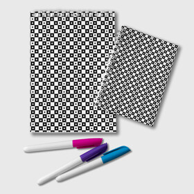 Блокнот с принтом ШАХМАТНАЯ КЛЕТКА В ГОРОШЕК в Кировске, 100% бумага | 48 листов, плотность листов — 60 г/м2, плотность картонной обложки — 250 г/м2. Листы скреплены удобной пружинной спиралью. Цвет линий — светло-серый
 | Тематика изображения на принте: abstraction | geometry | hexagon | neon | paints | stripes | texture | triangle | абстракция | брызги | геометрия | горошек | клетки | краски | круги | кубы | неон | соты | текстура | шахматная доска