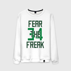 Мужской свитшот хлопок с принтом Fear The Freak 34 в Кировске, 100% хлопок |  | antetokounmpo | basketball | bucks | giannis | milwaukee | mvp | nba | sport | streetball | адетокумбо | бакс | баскетбол | игра | милуоки | мяч | нба | олень | спорт | стритбол | тренер | чемпион | янис