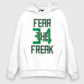 Мужское худи Oversize хлопок с принтом Fear The Freak 34 в Кировске, френч-терри — 70% хлопок, 30% полиэстер. Мягкий теплый начес внутри —100% хлопок | боковые карманы, эластичные манжеты и нижняя кромка, капюшон на магнитной кнопке | Тематика изображения на принте: antetokounmpo | basketball | bucks | giannis | milwaukee | mvp | nba | sport | streetball | адетокумбо | бакс | баскетбол | игра | милуоки | мяч | нба | олень | спорт | стритбол | тренер | чемпион | янис