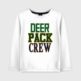 Детский лонгслив хлопок с принтом Deer Pack Crew в Кировске, 100% хлопок | круглый вырез горловины, полуприлегающий силуэт, длина до линии бедер | Тематика изображения на принте: antetokounmpo | basketball | bucks | giannis | milwaukee | mvp | nba | sport | streetball | адетокумбо | бакс | баскетбол | игра | милуоки | мяч | нба | олень | спорт | стритбол | тренер | чемпион | янис