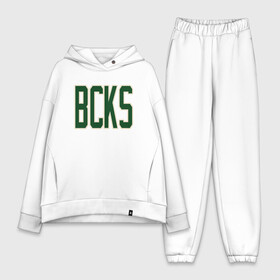 Женский костюм хлопок Oversize с принтом BCKS (Bucks) в Кировске,  |  | antetokounmpo | basketball | bucks | giannis | milwaukee | mvp | nba | sport | streetball | адетокумбо | бакс | баскетбол | игра | милуоки | мяч | нба | олень | спорт | стритбол | тренер | чемпион | янис