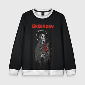 Детский свитшот 3D с принтом GreenDay | ГринДей | Poster (Z) в Кировске, 100% полиэстер | свободная посадка, прямой крой, мягкая тканевая резинка на рукавах и понизу свитшота | billie joe armstrong | greenday | rock | альтернативный | билли джо армстронг | гриндей | зеленый день | майк дёрнт | музыка | панк рок | поп панк | рок | тре кул