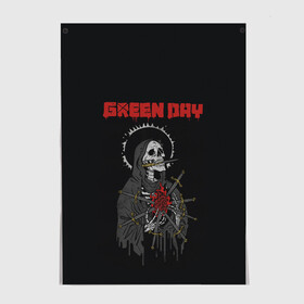 Постер с принтом GreenDay | ГринДей | Poster (Z) в Кировске, 100% бумага
 | бумага, плотность 150 мг. Матовая, но за счет высокого коэффициента гладкости имеет небольшой блеск и дает на свету блики, но в отличии от глянцевой бумаги не покрыта лаком | billie joe armstrong | greenday | rock | альтернативный | билли джо армстронг | гриндей | зеленый день | майк дёрнт | музыка | панк рок | поп панк | рок | тре кул