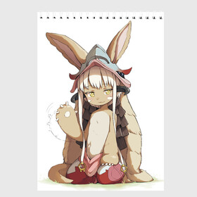 Скетчбук с принтом Nanachi в Кировске, 100% бумага
 | 48 листов, плотность листов — 100 г/м2, плотность картонной обложки — 250 г/м2. Листы скреплены сверху удобной пружинной спиралью | Тематика изображения на принте: anime | made in abyss | nanachi | reg | аниме | нанати | наначи | ражденный в бездне | рег