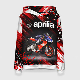 Женская толстовка 3D с принтом APRILIA / АПРИЛИЯ / MOTO в Кировске, 100% полиэстер  | двухслойный капюшон со шнурком для регулировки, мягкие манжеты на рукавах и по низу толстовки, спереди карман-кенгуру с мягким внутренним слоем. | 120. | 50 | aprilia | motorcycle | motosport | racing | rs | speed | sport | априлия | байк | гонки | двигатель | мото | мотокросс | мотоспорт | мототриал | мотоцикл | скорость | спорт