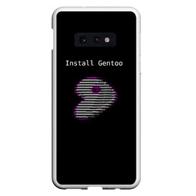 Чехол для Samsung S10E с принтом Install Gentoo в Кировске, Силикон | Область печати: задняя сторона чехла, без боковых панелей | distro | gentoo | linux | programmer | генту | дистибутив | линух | программистам