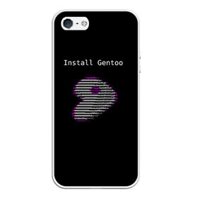 Чехол для iPhone 5/5S матовый с принтом Install Gentoo в Кировске, Силикон | Область печати: задняя сторона чехла, без боковых панелей | distro | gentoo | linux | programmer | генту | дистибутив | линух | программистам