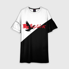 Детское платье 3D с принтом Tokyo Revengers | Токийские Мстители | Logo (Z) в Кировске, 100% полиэстер | прямой силуэт, чуть расширенный к низу. Круглая горловина, на рукавах — воланы | Тематика изображения на принте: anime | logo | tokyo revengers | аниме | анимэ | лого | логотип | токийские мстители | хинаты
