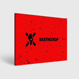 Холст прямоугольный с принтом Deathloop - Skull - Paint в Кировске, 100% ПВХ |  | death | deathloop | game | games | loop | paint | skull | брызги | дэслуп | дэт | дэтлуп | знак | игра | игры | краска | лого | луп | мертвая | пелтя | символ