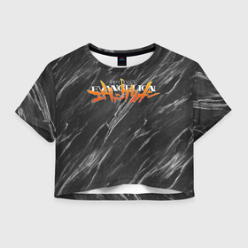 Женская футболка Crop-top 3D с принтом МРАМОР EVANGELION в Кировске, 100% полиэстер | круглая горловина, длина футболки до линии талии, рукава с отворотами | anime | eva | evangelion | nerv | аниме | анимэ | ева | евангелион | евангилион | нерв | роботы | рэй | япония