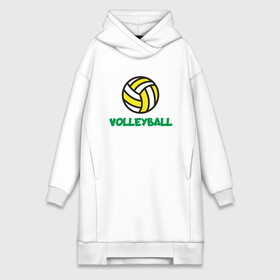 Платье-худи хлопок с принтом Game Volleyball в Кировске,  |  | ball | beach | game | sport | volley | volleyball | волейбол | волейболист | волейболистка | гол | игра | игрок | мяч | площадка | пляж | пляжный | победа | сетка | спорт | тренер | чемпион