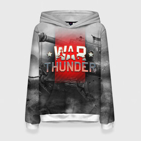 Женская толстовка 3D с принтом WAR THUNDER / ВАР ТАНДЕР  в Кировске, 100% полиэстер  | двухслойный капюшон со шнурком для регулировки, мягкие манжеты на рукавах и по низу толстовки, спереди карман-кенгуру с мягким внутренним слоем. | game | war thunder | warthunder | world of tanks | wot | вар тандер | война | вот | игры | корабли | мир танков. | онлайн игра | самолеты | танки