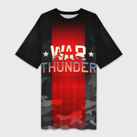 Платье-футболка 3D с принтом WAR THUNDER   ВАР ТАНДЕР в Кировске,  |  | game | war thunder | warthunder | world of tanks | wot | вар тандер | война | вот | игры | корабли | мир танков. | онлайн игра | самолеты | танки