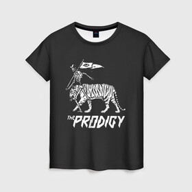 Женская футболка 3D с принтом Tiger Prodigy в Кировске, 100% полиэфир ( синтетическое хлопкоподобное полотно) | прямой крой, круглый вырез горловины, длина до линии бедер | alternative | dj | electo | music | prodigy | альтернатива | музыка | продиджи | продижи | электроника