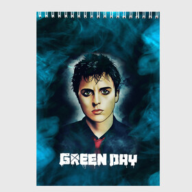 Скетчбук с принтом Billie | GreenDay | ГринДай (Z) в Кировске, 100% бумага
 | 48 листов, плотность листов — 100 г/м2, плотность картонной обложки — 250 г/м2. Листы скреплены сверху удобной пружинной спиралью | Тематика изображения на принте: billie joe armstrong | greenday | rock | альтернативный | билли джо армстронг | гриндей | зеленый день | майк дёрнт | музыка | панк рок | поп панк | рок | тре кул