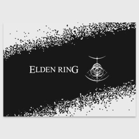 Поздравительная открытка с принтом Elden Ring - Spray в Кировске, 100% бумага | плотность бумаги 280 г/м2, матовая, на обратной стороне линовка и место для марки
 | Тематика изображения на принте: action | elden | game | games | playstation | ring | rpg | игра | игры | краска | плейстейшн | ринг | рпг | спрей | экшн | элден