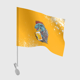 Флаг для автомобиля с принтом Пивозавр - Взрыв в Кировске, 100% полиэстер | Размер: 30*21 см | Тематика изображения на принте: dinosaur | pivo | pivozavr | взрыв | динозавр | краска | прикол