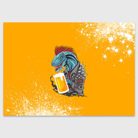 Поздравительная открытка с принтом Пивозавр - Взрыв в Кировске, 100% бумага | плотность бумаги 280 г/м2, матовая, на обратной стороне линовка и место для марки
 | Тематика изображения на принте: dinosaur | pivo | pivozavr | взрыв | динозавр | краска | прикол