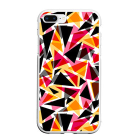 Чехол для iPhone 7Plus/8 Plus матовый с принтом Разноцветные треугольники в Кировске, Силикон | Область печати: задняя сторона чехла, без боковых панелей | абстрактный | геометрические фигуры | геометрический узор | желтый | красный | полигональный | разноцветный | треугольники | черный