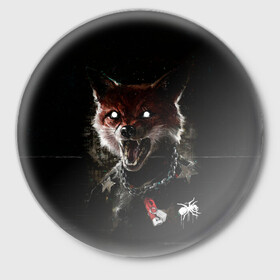 Значок с принтом Prodigy Fox в Кировске,  металл | круглая форма, металлическая застежка в виде булавки | alternative | dj | electo | music | prodigy | альтернатива | музыка | продиджи | продижи | электроника