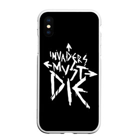 Чехол для iPhone XS Max матовый с принтом Invaders must die в Кировске, Силикон | Область печати: задняя сторона чехла, без боковых панелей | Тематика изображения на принте: alternative | dj | electo | music | prodigy | альтернатива | музыка | продиджи | продижи | электроника