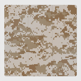 Магнитный плакат 3Х3 с принтом Камуфляжный пиксель в Кировске, Полимерный материал с магнитным слоем | 9 деталей размером 9*9 см | Тематика изображения на принте: иллюстрация | камуфляж | пикселька | пустынный | форма