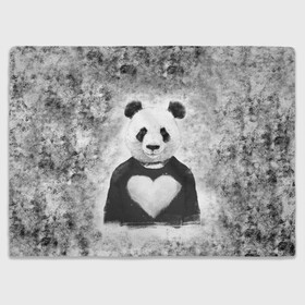 Плед 3D с принтом Панда Любовь Сердце Меланж  в Кировске, 100% полиэстер | закругленные углы, все края обработаны. Ткань не мнется и не растягивается | animals | beast | panda | глаза | животные | звери | краски | любовь | меланж | милые | панда | пятна | растения | сердце | серый | цветы | чб | эвкалипт
