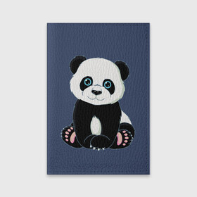 Обложка для паспорта матовая кожа с принтом Милая Панда (Sweet Panda) в Кировске, натуральная матовая кожа | размер 19,3 х 13,7 см; прозрачные пластиковые крепления | animals | beast | panda | глаза | детям | животные | звери | лапки | милые | мульт | панда | растения | цветы | эвкалипт