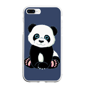 Чехол для iPhone 7Plus/8 Plus матовый с принтом Милая Панда (Sweet Panda) в Кировске, Силикон | Область печати: задняя сторона чехла, без боковых панелей | animals | beast | panda | глаза | детям | животные | звери | лапки | милые | мульт | панда | растения | цветы | эвкалипт
