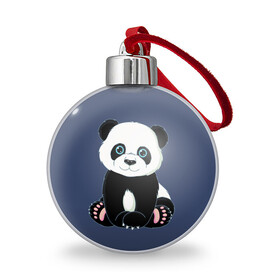 Ёлочный шар с принтом Милая Панда (Sweet Panda) в Кировске, Пластик | Диаметр: 77 мм | animals | beast | panda | глаза | детям | животные | звери | лапки | милые | мульт | панда | растения | цветы | эвкалипт