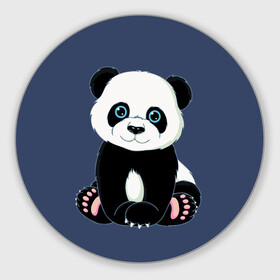 Коврик для мышки круглый с принтом Милая Панда (Sweet Panda) в Кировске, резина и полиэстер | круглая форма, изображение наносится на всю лицевую часть | animals | beast | panda | глаза | детям | животные | звери | лапки | милые | мульт | панда | растения | цветы | эвкалипт