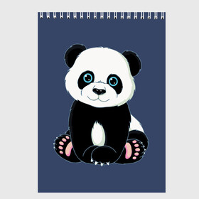 Скетчбук с принтом Милая Панда (Sweet Panda) в Кировске, 100% бумага
 | 48 листов, плотность листов — 100 г/м2, плотность картонной обложки — 250 г/м2. Листы скреплены сверху удобной пружинной спиралью | animals | beast | panda | глаза | детям | животные | звери | лапки | милые | мульт | панда | растения | цветы | эвкалипт