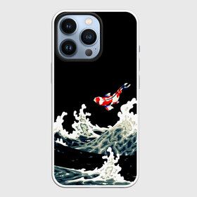Чехол для iPhone 13 Pro с принтом Карп Кои Волна Япония Рыба в Кировске,  |  | fish | japan | koi | ocean | sea | style | waves | аниме | вода | волны | животные | иероглифы | карпы | кои | культура | море | надпись | океан | рыбы | стиль | япония