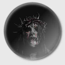 Значок с принтом Joey Jordison в Кировске,  металл | круглая форма, металлическая застежка в виде булавки | alternative | metall | music | rock | slipknot | slipnot | альтернатива | металл | музыка | рок | слипкнот | слипнот