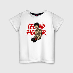 Детская футболка хлопок с принтом Легендарный боец в Кировске, 100% хлопок | круглый вырез горловины, полуприлегающий силуэт, длина до линии бедер | боец | брюс | вин чун | иллюстрация | легенда | ушу
