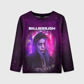 Детский лонгслив 3D с принтом BILLIE EILISH | GLITCH (Z) в Кировске, 100% полиэстер | длинные рукава, круглый вырез горловины, полуприлегающий силуэт
 | be | billie | billie eilish | blohsh | ghoul | glitch | айлиш | билли | билли айлиш | бэрд | глитч | пайрат | пайрат бэрд