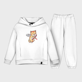 Детский костюм хлопок Oversize с принтом Angel Cat в Кировске,  |  | angel | animal | cat | cute | kitty | meow | ангел | друг | животные | киска | кися | китти | кот | котенок | котик | котэ | кошечка | кошка | мур | мяу | питомец