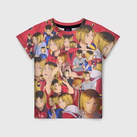 Детская футболка 3D с принтом Kozume Kenma Pattern Color в Кировске, 100% гипоаллергенный полиэфир | прямой крой, круглый вырез горловины, длина до линии бедер, чуть спущенное плечо, ткань немного тянется | anime | haikyu | kozume kenma | аниме | волейбол | кенма | кенма козуме | клуб | козуме | козуме кенма | манга | некома | разыгрывающий | сеттер | хайкю