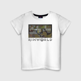 Детская футболка хлопок с принтом римворлд в Кировске, 100% хлопок | круглый вырез горловины, полуприлегающий силуэт, длина до линии бедер | rimworld | игра | компьютерная игра | научно фантастическая | римворлд