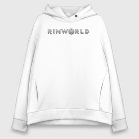 Женское худи Oversize хлопок с принтом RimWorld logo в Кировске, френч-терри — 70% хлопок, 30% полиэстер. Мягкий теплый начес внутри —100% хлопок | боковые карманы, эластичные манжеты и нижняя кромка, капюшон на магнитной кнопке | rimworld | игра | компьютерная игра | научно фантастическая | римворлд