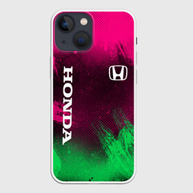 Чехол для iPhone 13 mini с принтом NEON HONDA | НЕОН ХОНДА в Кировске,  |  | auto | honda | neon | авто | автомобиль | анархия | зеленый | розовый | хонда