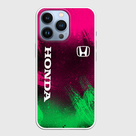 Чехол для iPhone 13 Pro с принтом NEON HONDA | НЕОН ХОНДА в Кировске,  |  | auto | honda | neon | авто | автомобиль | анархия | зеленый | розовый | хонда