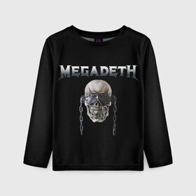 Детский лонгслив 3D с принтом Megadeth в Кировске, 100% полиэстер | длинные рукава, круглый вырез горловины, полуприлегающий силуэт
 | megadeth | rock | trash metal | мега | мегадетх | метал | рок