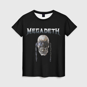 Женская футболка 3D с принтом Megadeth в Кировске, 100% полиэфир ( синтетическое хлопкоподобное полотно) | прямой крой, круглый вырез горловины, длина до линии бедер | megadeth | rock | trash metal | мега | мегадетх | метал | рок