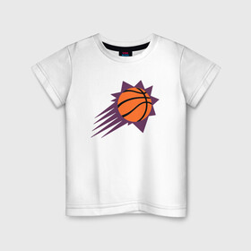 Детская футболка хлопок с принтом Suns Basket в Кировске, 100% хлопок | круглый вырез горловины, полуприлегающий силуэт, длина до линии бедер | Тематика изображения на принте: basketball | mvp | nba | phoenix | sport | streetball | suns | аризона | баскетбол | игра | крис пол | мяч | нба | санс | спорт | стритбол | тренер | финикс | чемпион