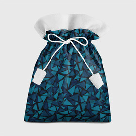 Подарочный 3D мешок с принтом Синий  полигональный паттерн в Кировске, 100% полиэстер | Размер: 29*39 см | Тематика изображения на принте: любовь | молодежный | набросок | полосатый узор | популярный | рисунок | скетч | черно белый | школа