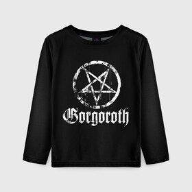 Детский лонгслив 3D с принтом Gorgoroth в Кировске, 100% полиэстер | длинные рукава, круглый вырез горловины, полуприлегающий силуэт
 | blackmetal | gorgoroth | metal | rock | блэк метал | горгоротх | группы | рок | роцк