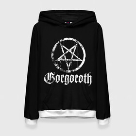 Женская толстовка 3D с принтом Gorgoroth в Кировске, 100% полиэстер  | двухслойный капюшон со шнурком для регулировки, мягкие манжеты на рукавах и по низу толстовки, спереди карман-кенгуру с мягким внутренним слоем. | blackmetal | gorgoroth | metal | rock | блэк метал | горгоротх | группы | рок | роцк